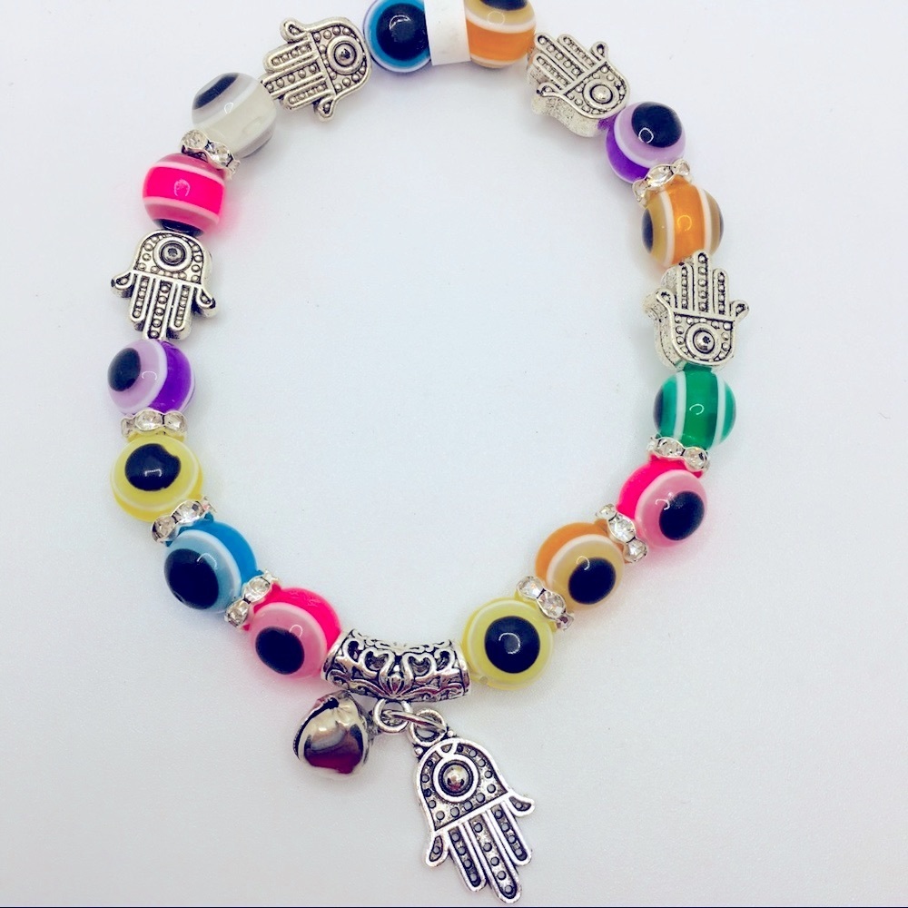 BRACELET Hamsa MULTI COLORED BEADS WITH…